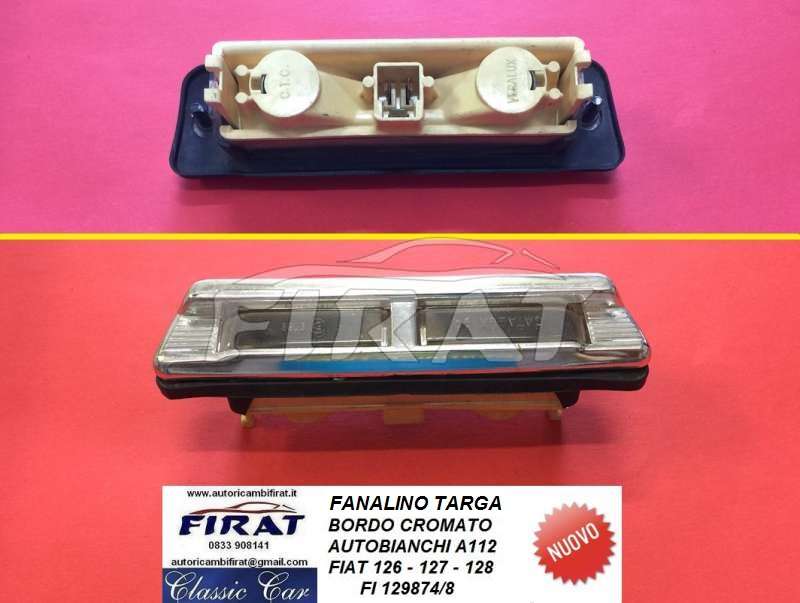 FANALINO TARGA FIAT 126 - 127 - 128 - A112 CROM.